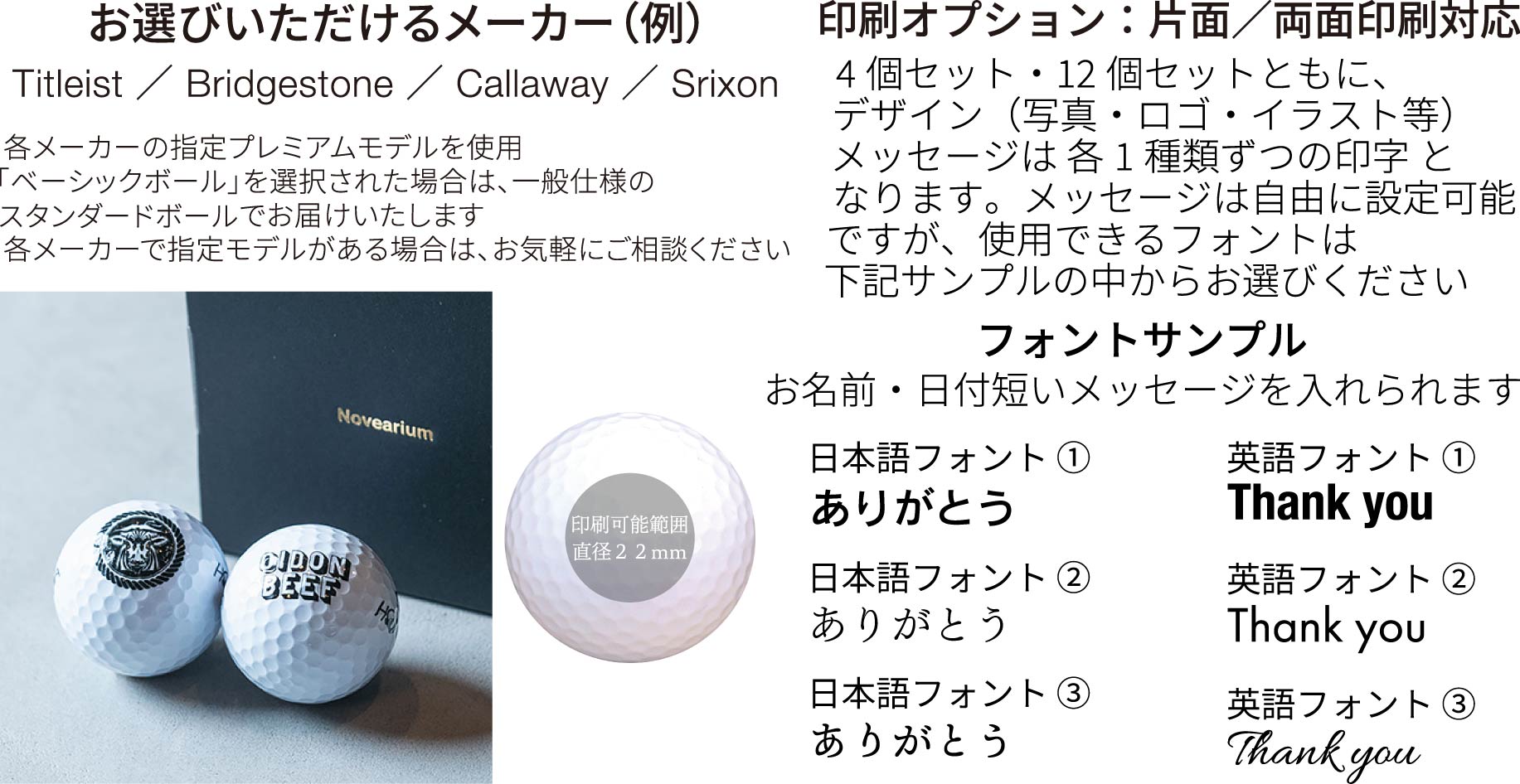 名入れゴルフボール説明 