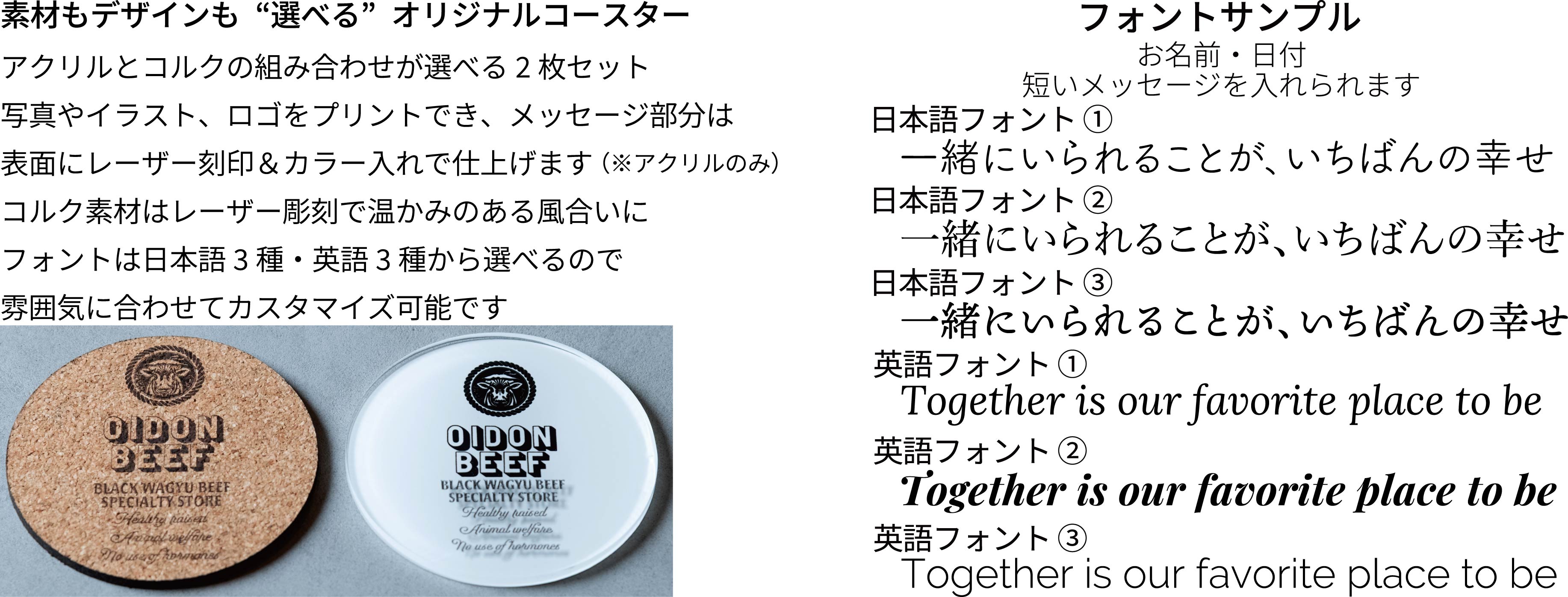 名入れコースター説明